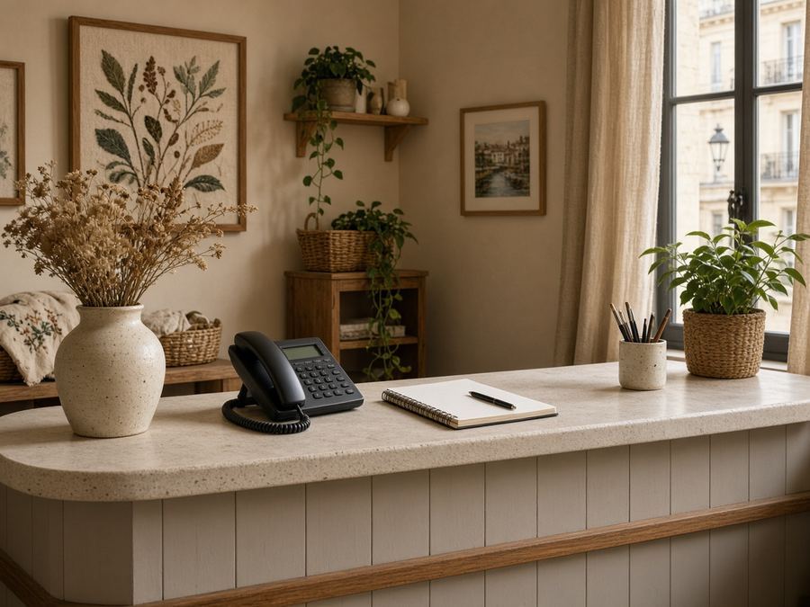 Contact desk at Riassobsid House in Bordeaux